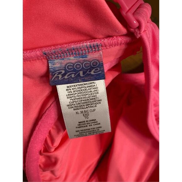 Coco Rave XL 38B/C Rhea Convertible Wrap Underwire Bikini Top Pink NWT - Picture 6 of 6